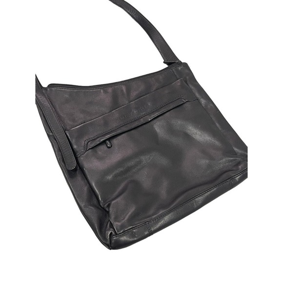 Derek Alexander Black Leather Adjustable Strap Crossbody Bag Medium - Picture 2 of 12